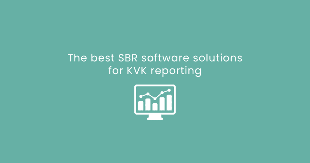 The featured image for a blog post "5 Best SBR Software for KVK Reporting (2026 Review)", with title in the center and an icon for analytics.